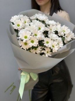 Букет хризантема Ромашка белая: фото. Мир цветов Киров
