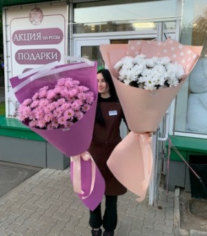 Букет Гигант из Хризантем: фото. Мир цветов Киров