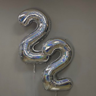 22 цифры Фольга 102 см Серебро: фото. Мир цветов Киров