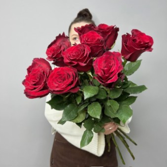 Красные Розы 70 см под ленту: фото. Мир цветов Киров